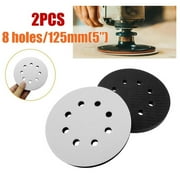 2PCS 5 Inch(125Mm) 8-Hole Soft Sponge Interface Pad for Sanding Pads Hook\u0026Loop